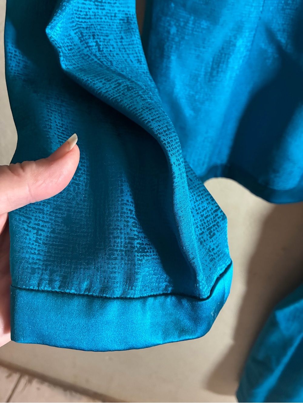 Silk Teal Button-Up Jacket & Skirt Set - Picture 13 of 14